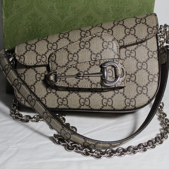 NEW Gucci GG Supreme Monogram 1955 Horsebit Mini Shoulder Bag 774209 - Picture 6 of 13